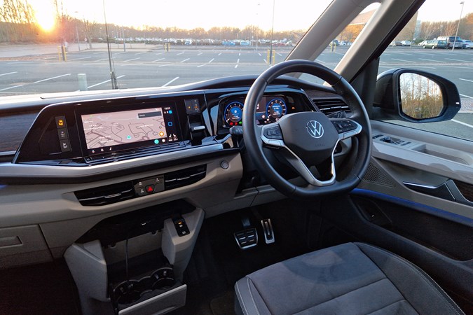 VW Multivan long-term test - 2.0-litre TSI, Starlight Metallic Blue, interior, dashboard, steering wheel