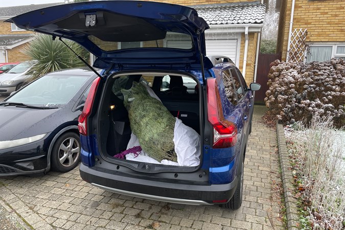 Dacia Jogger long termer with Christmas tree