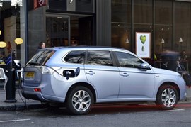 Mitsubishi Outlander PHEV mixes petrol with electric power. Batteries can be recharged via the plug-in cable