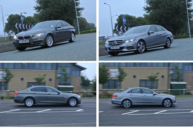 BMW 518d versus Mercedes E220CDI driving