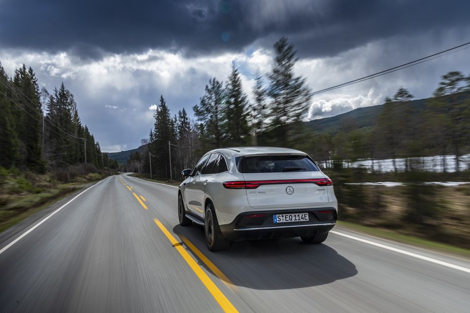 Mercedes-Benz EQC driving rear