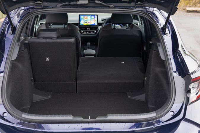 Toyota Corolla review, boot space showing split-fold rear seat