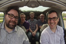 Team Parkers look happy before they knew what the Citroen Grand C4 Picasso seat challenge was