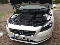 Under the V40's bonnet is clear and easy to navigate around