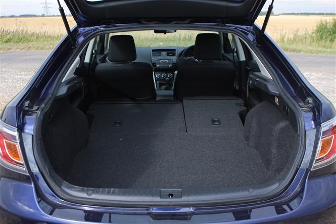 The Mazda 6 offers masses of load space with it's rear seats folded down.
