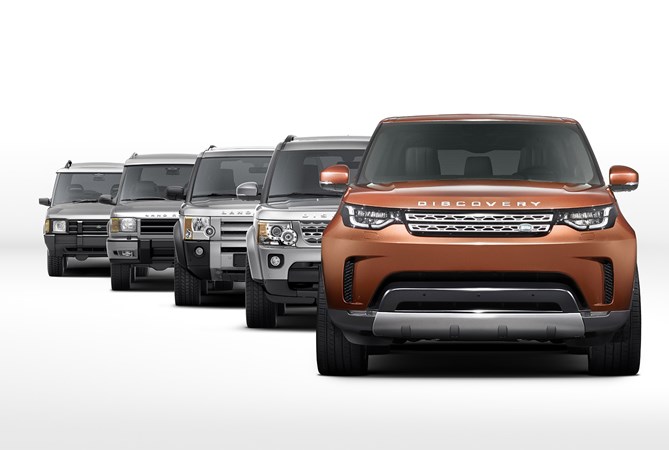 Five generations of Land Rover Discovery