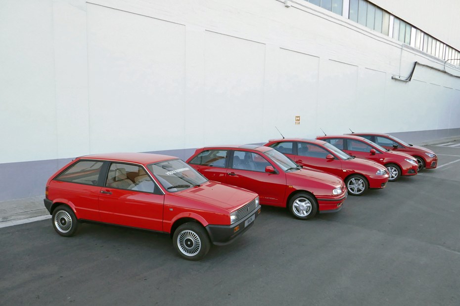 Five generations of SEAT Ibiza