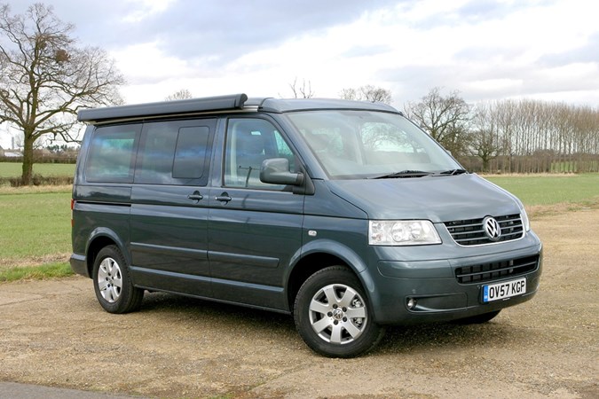 Image of Volkswagen California T5, in grey, static, from front right corner