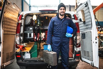 mechanic technician on a garage