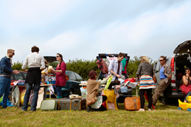 A shot of a car boot sale