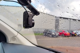 Garmin Dash Cam Mini 2 mounted to windscreen