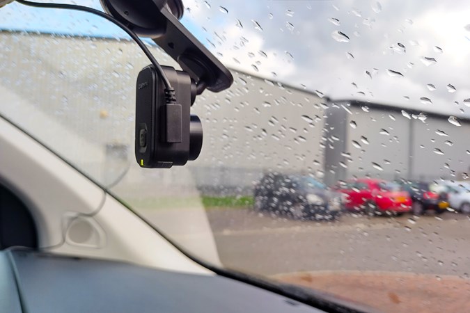 Garmin Dash Cam Mini 2 mounted on a windscreen