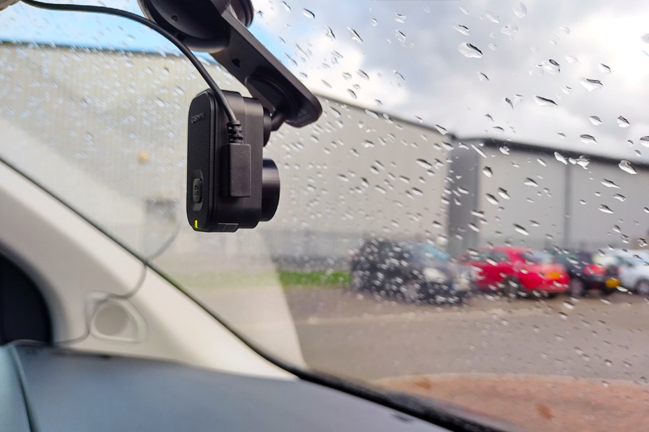 Garmin Dash Cam Mini 2 mounted to windscreen