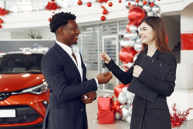 A car buyer at a dealership