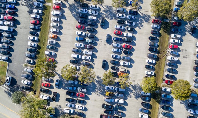 Aerial view of car park - What are parking sensors