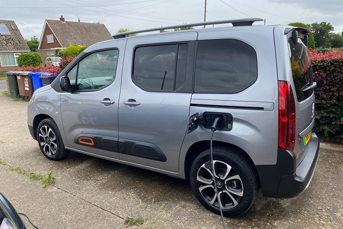 Citroen e-Berlingo long term test - the charge flap  in the way of the sliding door