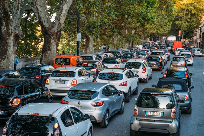 Rome rush hour traffic