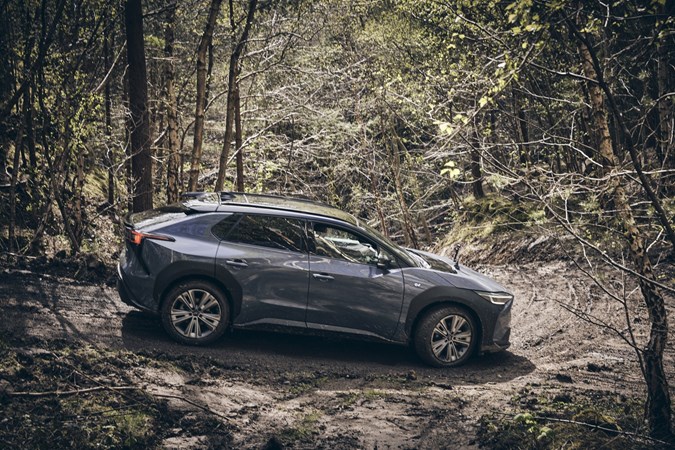 Subaru Solterra, grey, off-road driving