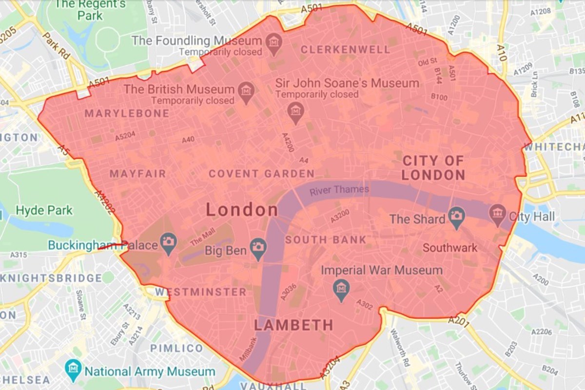 Should The Congestion Charge Zone Be Free On First Usage Parkers   051 London Ccz Map What Is The Congestion Charge 