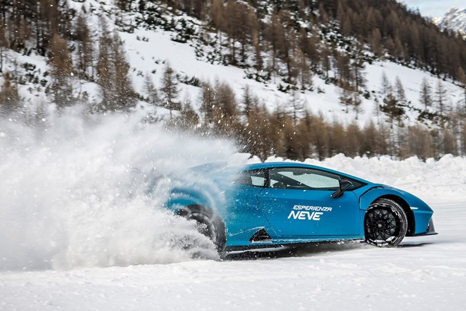 Lamborghini winter driving