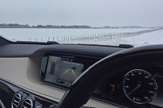 Mercedes-Benz S-Class dashboard snow