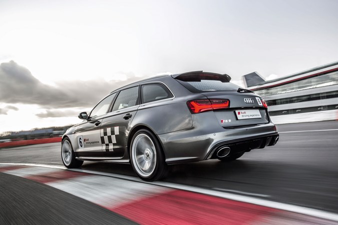 Audi RS6 driving on circuit at Silverstone during the Audi Sport Driving Experience