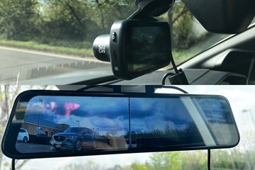 A regular dash cam and a mirror cam