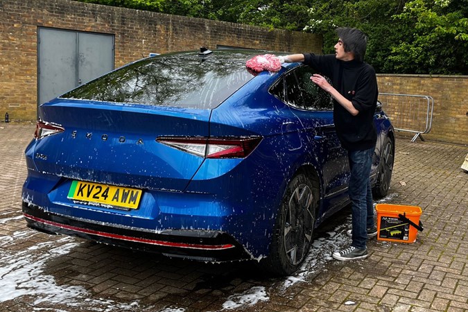 A wash mitt makes it easier to get into your car's every nook and cranny.