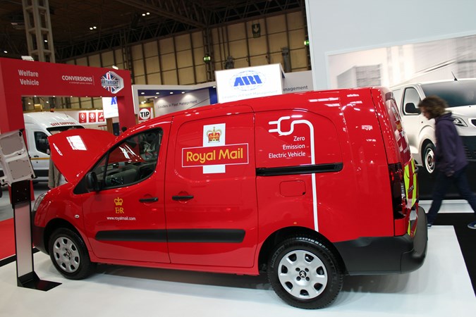 Peugeot Partner Electric in Royal Mail livery at the CV Show 2018