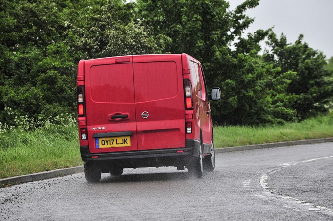 Nissan NV300 vs Toyota Proace twin-test review - NV300 driving rear