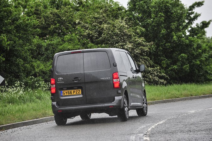 Nissan NV300 vs Toyota Proace twin-test review - Proace driving rear