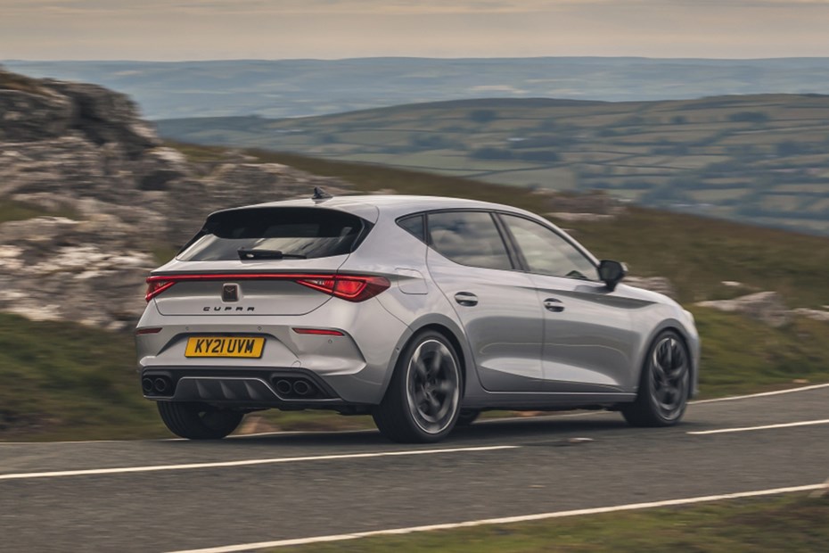 Cupra Leon rear three quarter driving