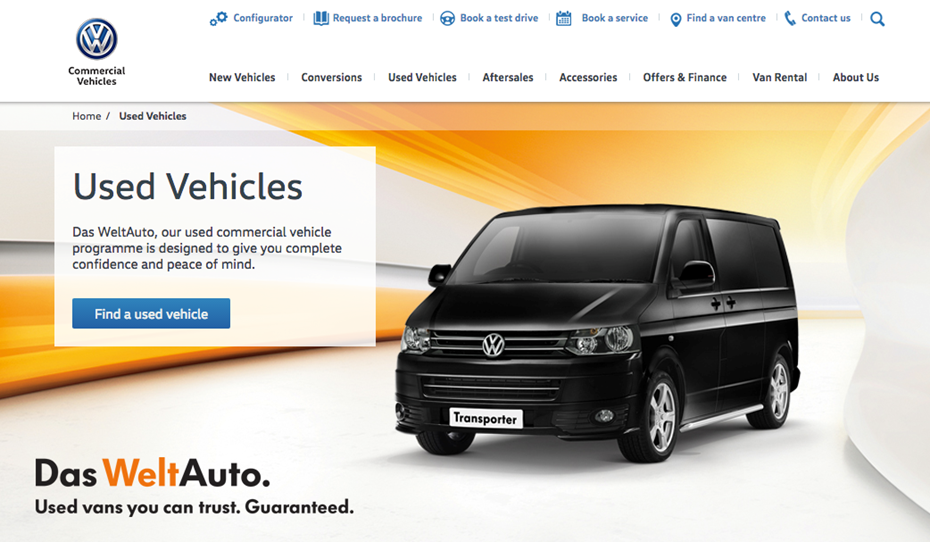 VW launches new mobile friendly used van sales website