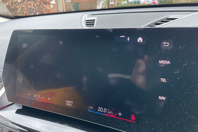 BMW X1 long termer black infotainment screen