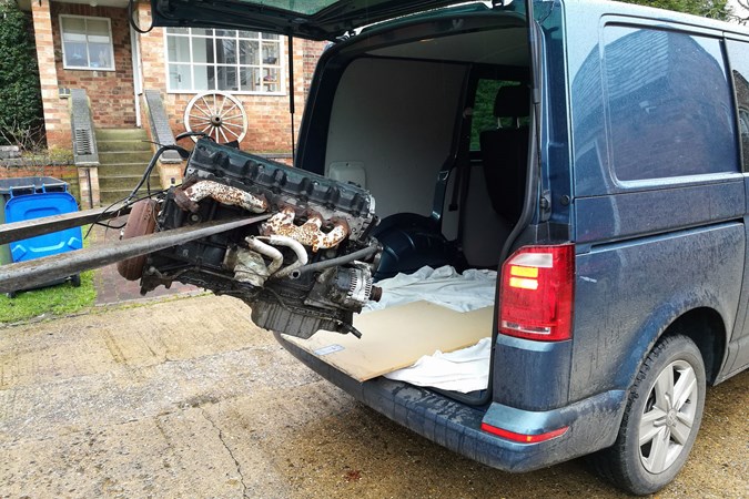 VW Transporter T6 TSI long-term test review - loading an engine into the back