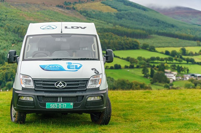 LDV EV80 electric van review - you may not be surprised to learn it got stuck in this field