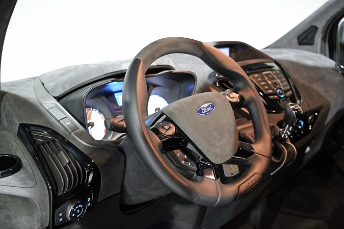 Ken Block limited edition Ford Transit Custom review - steering wheel and dashboard