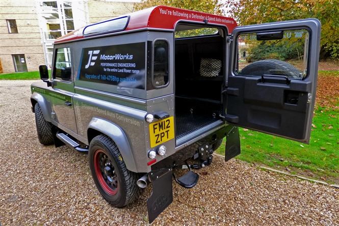JE Engineering Land Rover Defender automatic gearbox conversion - rear