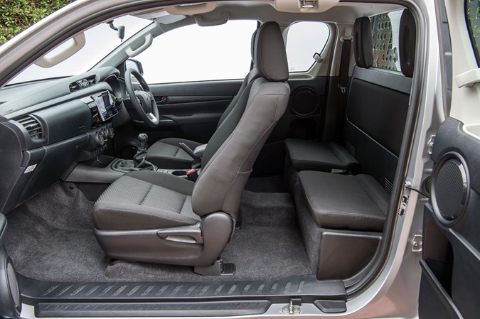 Toyota Hilux Tipper review - cab interior view through open crew cab doors