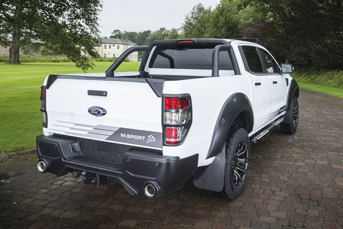 Ford Ranger M-Sport review - white, rear view