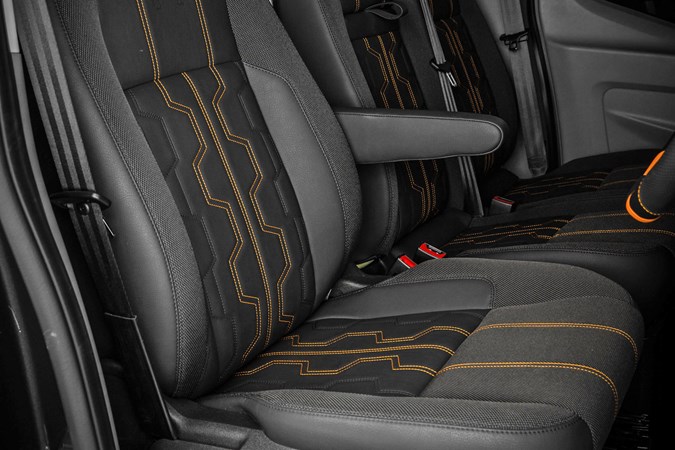 Ford Transit Guy Martin Edition review - upgraded seats with orange detailing