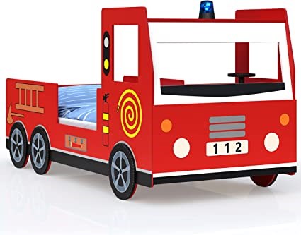 Childrens Red Fire Truck Bed Frame