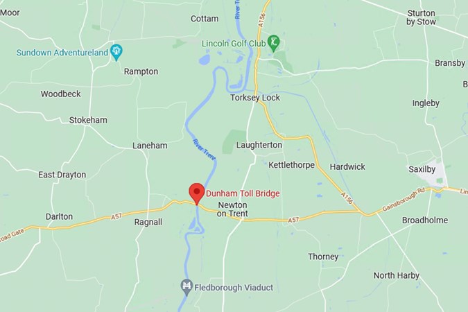 Google snip of Dunham Bridge and surrounding area