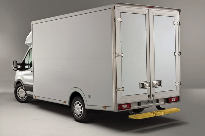 Ford Transit skeletal chassis cab - rear view with Luton box body
