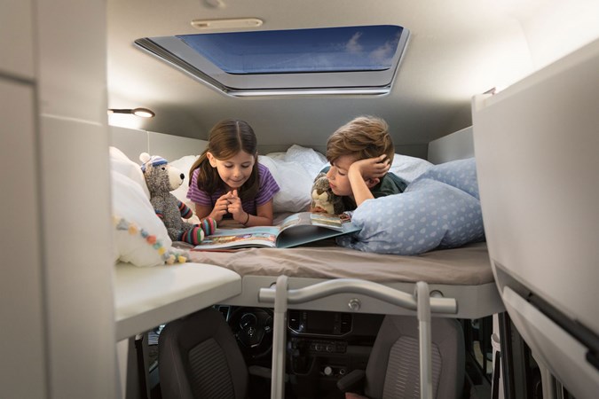 VW Grand California high bunk bed for children