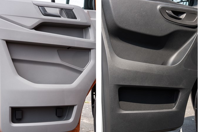 VW Crafter vs Mercedes Sprinter - door storage comparison
