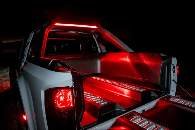 Nissan Navara Dark Sky Concept - load area with red lights