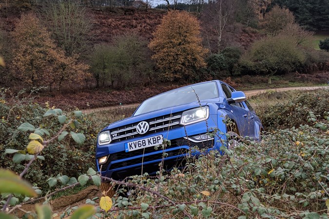 VW Amarok long-term test review - off-road, front view, lots of shrubbery