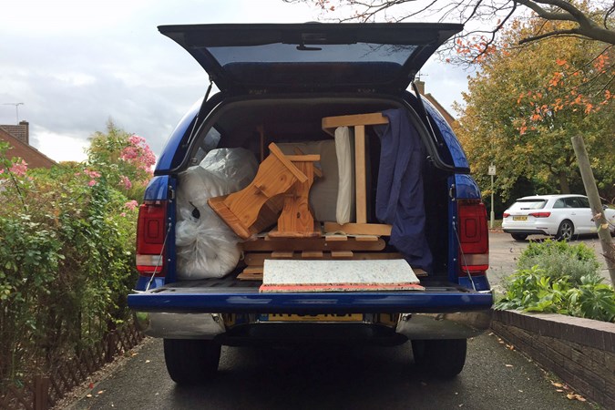VW Amarok long-term test review - load area packed with furniture for house move