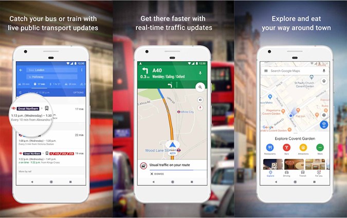 Google maps sat-nav app